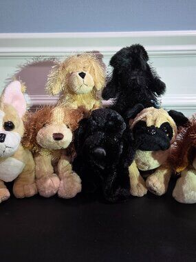 GANZ Webkinz Dog Lot of 7,Stuffed Animal Plush Toy
